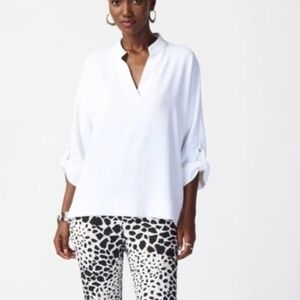 Joseph Ribkoff Vanilla Boxy Top Dolman Sleeves Size 14 NEW